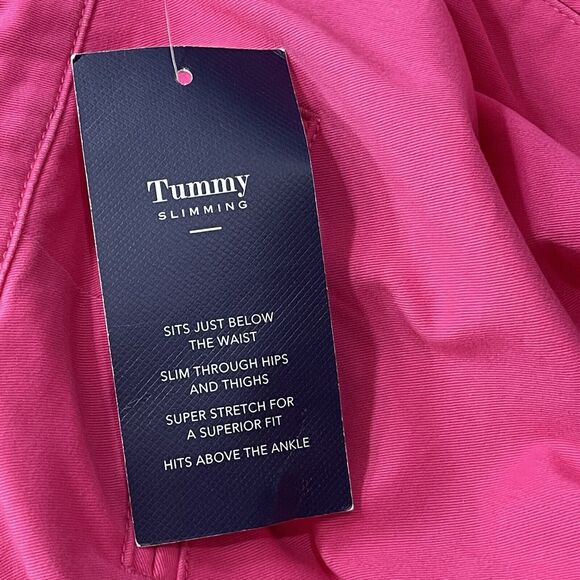 Charter Club SZ 14 Crop Pants Wide Leg Straight Pockets Stretch High-Rise Pink - Picture 10 of 11